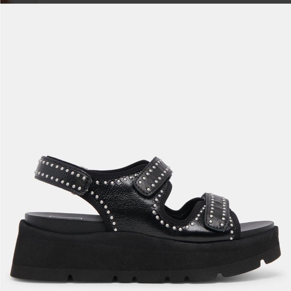 Dolce Vita Black Studded Platform Sandals NWT
